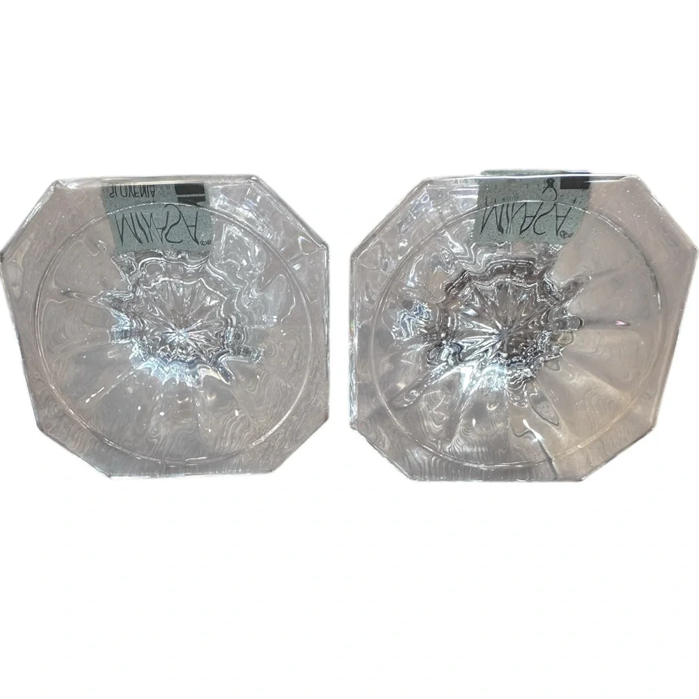 Vintage Mikasa Edinburgh crystal candleholders, set‎ of two.
